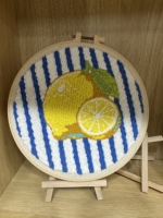 Découvrez de nouvelles loisirs créatifs avec le kit de broderie Punch Needle DIY, ensemble de broderie citron DIY avec cadre en bois et outils, pour débutants