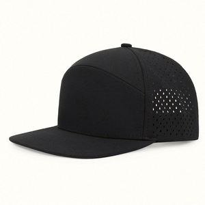 หมวกแก๊ปทรงสปอร์ตแบบ Snapback คุณภาพสูง สั่งทำโลโก้ได้ 男女兼用 กันน้ำ ระบายอากาศด้วยเลเซอร์ 7 แผง ปีกแบน กันน้ำ สำหรับกีฬาเบสบอล - Product Image 2