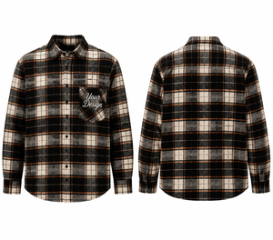 Chemise en flanelle personnalisée pour homme, coupe oversize, en coton épais à carreaux, style streetwear vintage, chemise de travail boutonnée, shacket avec logo brodé - Product Image 2