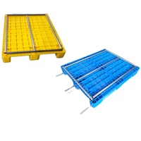 Palette en plastique simple face, hygiénique et durable, pour entrepôt alimentaire, personnalisable pour l'industrie pharmaceutique, en promotion