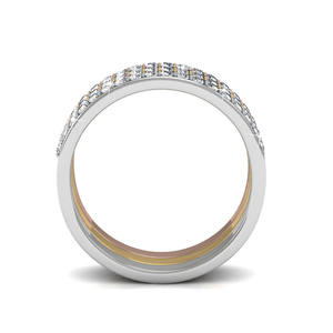 Elegante Anello a Tre Cerchi Placcato Oro Bianco con Cristalli <span class=keywords><strong>Swarovski</strong></span>, Fede Nuziale per Donne, Gioielli <span class=keywords><strong>da</strong></span> Matrimonio - Product Image 4