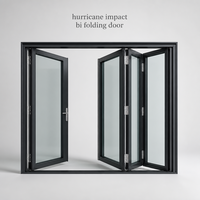 Porte pliante moderne en aluminium résistante aux ouragans, certifiée, à double ou triple vitrage, pour maisons côtières, fenêtres et portes