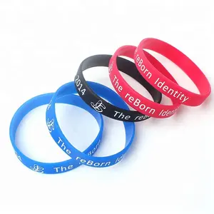 GYM Sports Wrist Band Maker Custom Printed Brand Name Logo Soft Rubber Silicone Bracelets for Men
