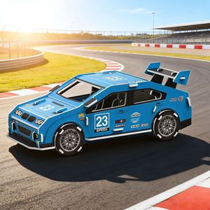 Rompecabezas 3D de Papel de Auto de Carreras Azul, Juguete Educativo DIY para Niños de 5 a 7 Años, Unisex, Dificultad Intermedia, Regalo para Armar - Product Image 1