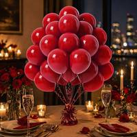 Lot de 50 ballons en latex naturel standard de 10 pouces, rouges et blancs, pour décoration de fête d'anniversaire ou de mariage, gonflables à l'hélium, vente en gros