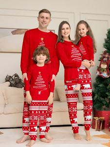 Ensemble de pyjamas imprimés de noël bleu tissu tricoté <span class=keywords><strong>famille</strong></span> correspondant tenues pour maman moi enfants taille élastique y compris papa chien - Product Image 6