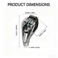 Pommeau de levier de vitesse LED en cristal avec logo personnalisé, tactile et lumineux, universel pour voiture, avec lumière rechargeable par USB