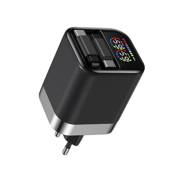 Foldable Plug 65 W Retractable Wire Charger Gan Wall Phone Charger Ugreen 65w Type c Fast Charger with Retractable Usb Cable