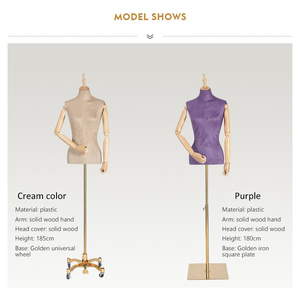 <strong>Plastic</strong> <strong>Female</strong> Half-Body Hanger Model <strong>Dummy</strong> Wedding Dress Window Display Stand Women Up-Body Mannequins - Product Image 2