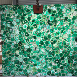 Losa de Piedra Translúcida de Ágata <span class=keywords><strong>Calcedonia</strong></span> Retroiluminada Verde Mármol para Pisos, Techos y Encimeras - Product Image 1