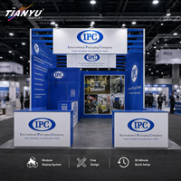 Stand d'exposition TIANYU avec structure en aluminium et panneaux en tissu pour les entrepreneurs en salons professionnels, événements d'entreprise, conférences et commerce de détail