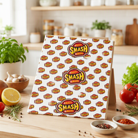 Papier d'emballage alimentaire jetable 50 g/m² avec logo personnalisé, résistant à la graisse, doublé de feuille d'aluminium, pour hamburgers et sandwichs