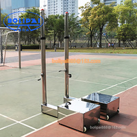 Poteau de volley-ball réglable en hauteur de 2,0 à 2,45 m en acier inoxydable, mobile, de haute qualité, pour l'entraînement et la compétition