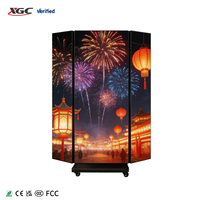 Affichage numérique LED pliable puissant, combinaison multi-écrans, présentoir mobile sur roulettes pour stand de centre commercial, boutique de vêtements