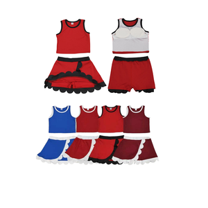 Ensemble décontracté 2 pièces pour filles, débardeur sans manches et jupe-short festonnée, couleur unie, tenue athlétique d'été pour tout-petits – Vente chaude - Product Image 1