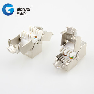 Giắc Cắm Keystone Không Có Công Cụ RJ45 180 Độ Cat6 Hoặc Cat6A FTP STP - Product Image 5