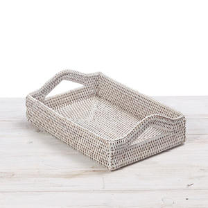 ถาดเสิร์ฟหวายทรงกลมแบบวินเทจรักษ์โลก พร้อมหูจับ ขนาดเล็ก สำหรับใส่ผลไม้อบแห้ง - Product Image 1