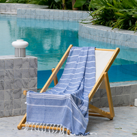 High Quality Striped Cotton Turkish Beach Towel Eco-Friendly Quick-Dry Everyday Use Luxury Style Sand-Free Customized Bulk