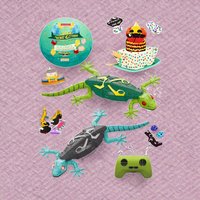 Gecko Robot Trepador de Paredes, Juguete Robótico con Control Remoto Infrarrojo Recargable, Escala Paredes, Bromas, Gecko Animal, Robot RC Interactivo para Niños