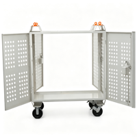 Chariot de chantier mobile robuste pour le stockage de matériaux, industriel, capacité 3000 lbs, avec cage à bobines de fil verrouillable, fabrication OEM, chariot à outils