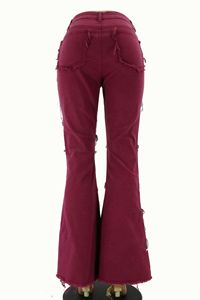 Jean évasé <span class=keywords><strong>taille</strong></span> haute patchwork, coupe boyfriend, pour <span class=keywords><strong>femme</strong></span>, en denim, sexy, color block marron, style streetwear - Product Image 6
