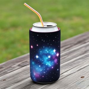 SANJIN Neoprene Foldable Durable Insulated Can Cooler 16OZ Soft Non-Closure Bottle Pack Cooler Bags - Product Image 1