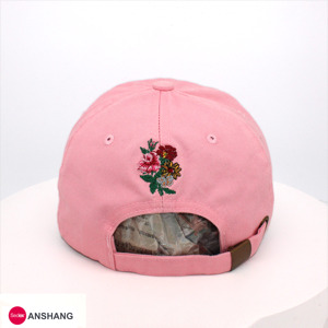 หมวกปักลายดอกไม้ผ้าทอลายทแยง6แผง - Product Image 2