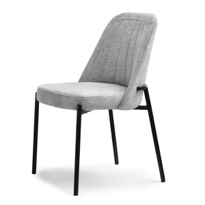 Silla de Comedor Italiana Moderna para Sala de Estar, Tapizada en Tela de Terciopelo <span class=keywords><strong>Gris</strong></span> <span class=keywords><strong>Oscuro</strong></span>, Respaldo y Asiento Acolchados, Patas de Metal, para Uso en Hoteles, Duradera - Product Image 5