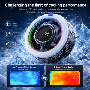 พัดลมระบายความร้อนสำหรับเล่นเกม MEMO CX17 RGB Lighting พร้อมระบบ AI ลดความร้อน สำหรับสมาร์ทโฟน เหมาะสำหรับการเล่นเกมแบบแข่งขัน - Product Image 2