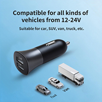 Cargador de Coche Rápido con Doble USB Tipo A de 2.4A y Circuito de Protección Múltiple para Vehículos de 12-24V