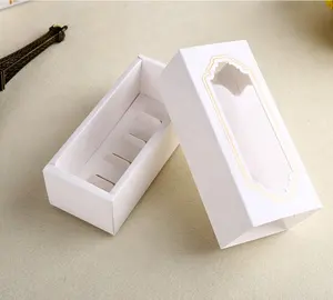 Baked Food Container or Packaging Box Macaron Boxes with Clear Display Window