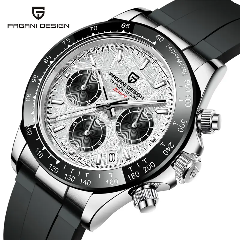 New Pagani Design 1664 Sapphire Glass Fashion 100M Waterproof Watches Chronograph Mens Quartz Watches VK63 Quartz Wristwatches