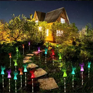 Solar Angel Garden palo luci decorazione del giardino Multicolor Change Solar Outdoor Lawn Street Light decorazione del cimitero