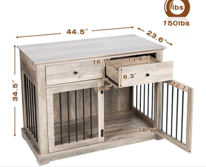 Con chó Lớn Thùng đồ nội thất, con chó bằng gỗ kennel cuối bảng với lưu trữ ngăn kéo, trang trí vật nuôi lồng con chó nhà trong nhà - Product Image 3