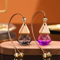 Diffuseur de parfum pour voiture avec bouchon, 8 ml, forme polygonale, verre dépoli ou coloré