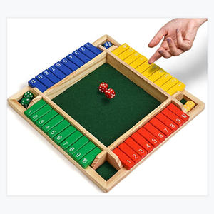 Juego de Mesa Clásico de Madera de 4 Lados con 2 Dados e Instrucciones de Shut-The-Box, Versión Clásica de Mesa y Juego de Mesa de Pub - Product Image 1