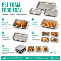 Barquette en plastique mousse PET 100% recyclable pour viande congelée, emballage pratique pour la restauration rapide