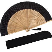 Ventilateur à main pliable chinois Vintage bambou soie ventilateur pour Hot Flash Music Festival Dance Hand Held Fan Party Supplies Gift