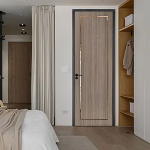 Melamin mit Edelstahl linie Hochwertige, schlichte Holz spült üren mit einfachem Design für Büro-und Hausräume