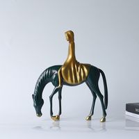 Statue d'équitation vintage en alliage d'aluminium, nouvelle sculpture décorative en métal de style chinois pour la décoration du salon, du bureau ou de l'entrée