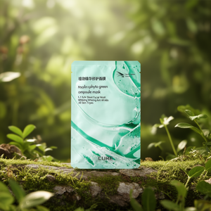 Masque en feuille Cure Real Oe Phyto Green Ampoule 1 unité, masque facial éclaircissant anti-rides pour tous types de peaux - Product Image 3