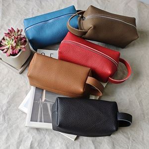 Portable Durable PU Leather Soft Water Resistant Rectangular <b>Makeup</b> Bag with Zipper Closure Travel Cosmetic Organizer Phone <b>Case</b> - Product Image 1