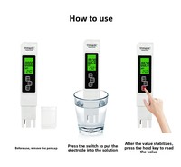 Pengukur Suhu TDS EC 3-in-1 Pena Penguji Kualitas Air 0-9999ppm dengan Layar Warna 4-Tingkat untuk Air Minum Akuarium Kolam Renang
