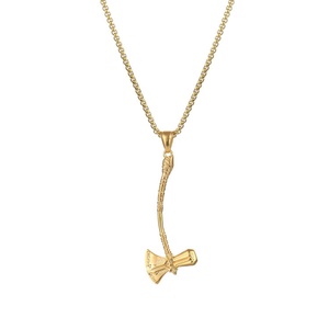 Bijoux Hip-Hop pour Hommes, Pendentif Hache en Acier Inoxydable Doré - Product Image 6