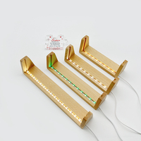 Lampe de table LED en bois de hêtre en forme de U, abat-jour en acrylique plexiglas, USB, à intensité variable, design moderne, cadre photo lumineux en forme de U