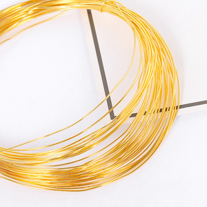 18K Gold Plated <b>Copper</b> Wire Round For <b>Bracelet</b> Making Jewelry Findings - Product Image 1