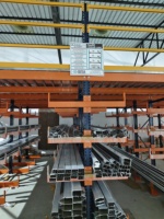 Étagère cantilever multi-niveaux double face en acier inoxydable, protection anticorrosion par peinture en poudre, hauteur verticale 3000 mm, usage intensif