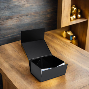 Sang Trọng Đóng Mở Có Thể Gập Lại Nam Châm Màu Đen Các Tông Giấy Quà Tặng Giấy Hat Cap Bao Bì Hộp Với Từ Đóng Cửa Nắp - Product Image 5