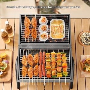 Barbecue à charbon portable double face pour la maison et l'extérieur Réchaud de camping à double usage <span class=keywords><strong>Cheminée</strong></span> pliable en acier et en métal - Product Image 3