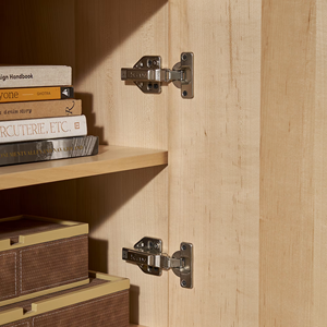 מזנון מודרני יוקרתי מעץ מלא עם פינות מעוגלות, מינימליסטי לבית, לפינת אוכל ולסלון, בעל מבנה מתכת עמיד. - Product Image 6